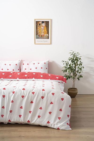 STOREMAX Jvnnshop Red Ground Heart Couple Personality Cotton Bedding Set 646268