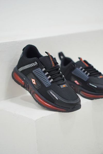 SOLAZER Pantofi sport negru portocaliu pentru bărbați, pantofi sport casual 025