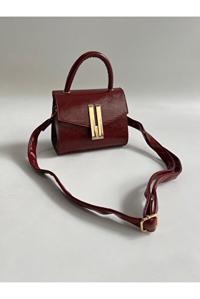 Mia Collection Bunny Model Hand and Women's Shoulder Bag Claret Red