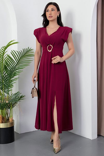 PULLIMM Rochie cu decolteu în V cu cataramă metalică NY4506