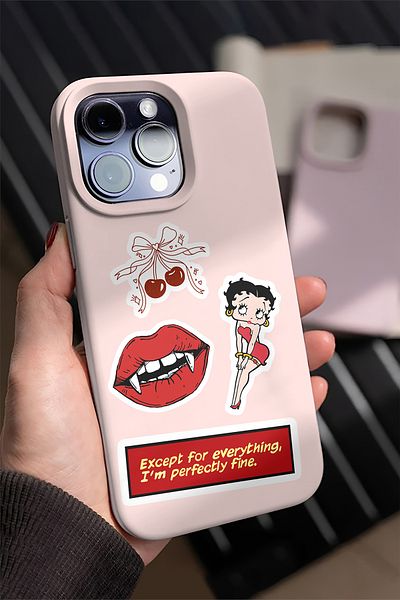 AR Sticker Vsco Red Laptop Notebook Tablet Sticker Full Pack - 10Set