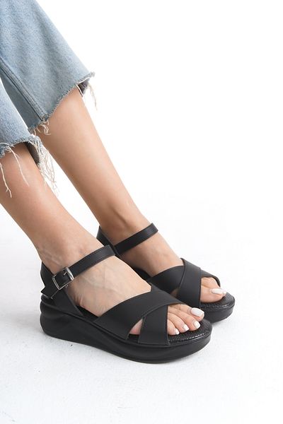 Limeo High Skin Buckle Summer Bow Women's Wedge Sandals Shoes