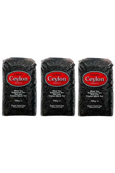 Tanay Ceylon Imported Sri Lanka Black Leaf Ceylon Tea Stray Tea 750 Gr X 3 Pcs (2.250 Gr)