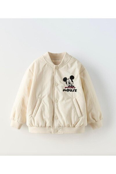 BUNİKA KİDS Boy's Bomber Lined Coat Cream