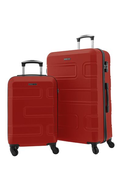 PARAJOHN Hardside Travel Trolley Luggage 2 Pcs Set-RED