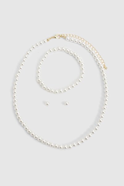 New Obsessions Pearl Necklace Earrings Bracelet Jewelry Set