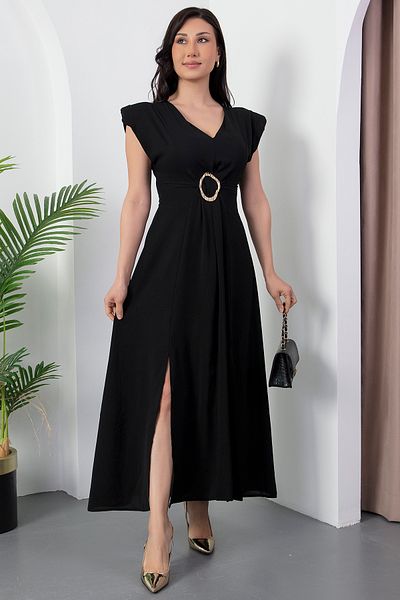 PULLIMM Rochie cu decolteu în V cu cataramă metalică NY4506