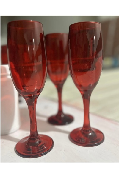 Paşabahçe Lav Kırmızı Ayaklı Uzun Bardak 6'lı