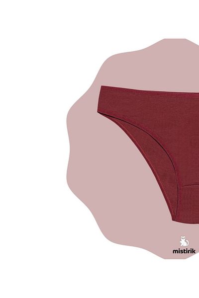 MİSTİRİK Chiloți cu nervuri din țesătură moale model Taranto Culoare Bordeaux