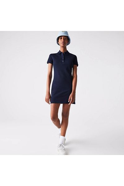 Lacoste فستان بياقة بولو بقصة مستقيمة
