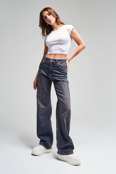 its basic Γυναικείο σκούρο τζιν Doris 2w4-8 Straight Fit 100% Koton Denim