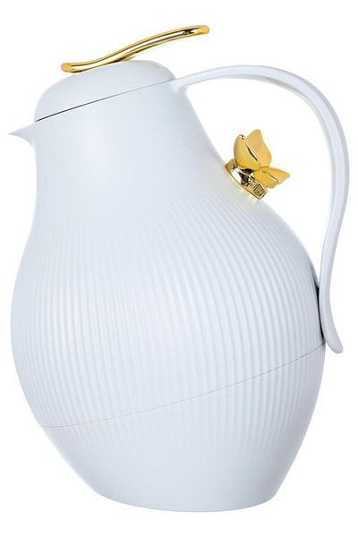 ALSAIF Dora Plastic Thermos 1.5 Liters Golden Butterfly Light Gray