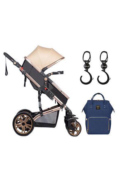 TEKNUM Teknum 3 in 1 stroller-Khaki + Sunveno Diaper Bag + Hooks