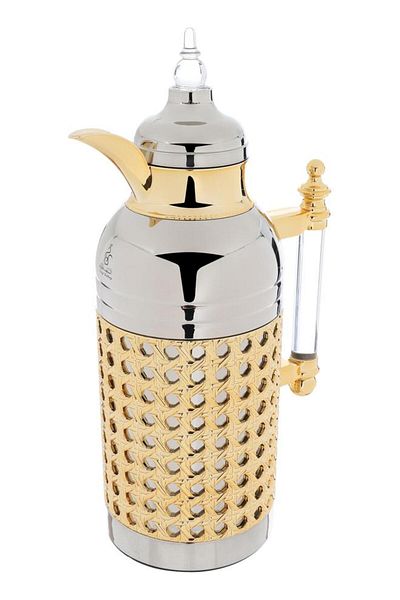 ALSAIF Steel Thermos Set (Sara) 1 Liter 2 Pieces Silver