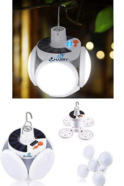 harry Güneş Enerjili Solar Aydınlatma Kamp Çadır Lambası Şarjlı Ampül Led Şar...