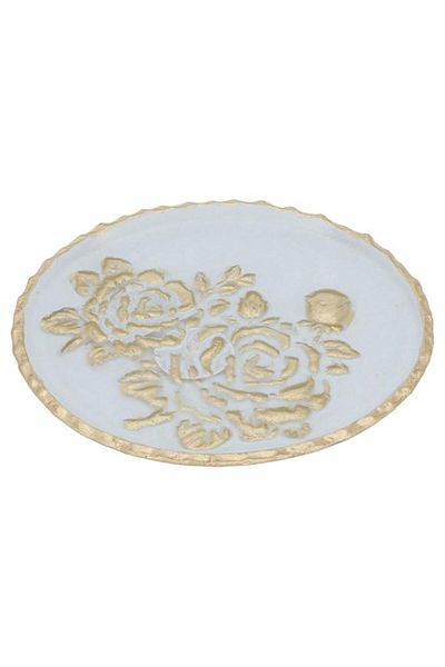 ALSAIF Glass Dessert Plate 20 X 20 X 2 Cm Circular White