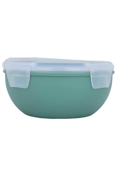 ALSAIF Plastic Food Container 1 Liter Deep With Lid Green