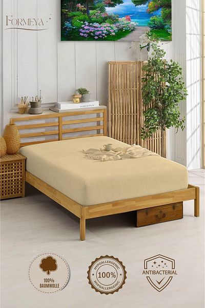 Formeya Spannbettlaken aus 100 % Baumwolle, für Einzel-/Doppelbett, gekämmtes Spannbettlaken