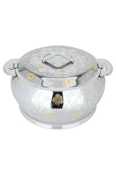 ALSAIF Steel Food Container 5 Liter Embossed Silver