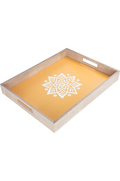 ALSAIF Wooden Serving Tofir 42 Cm Rectangle Orange