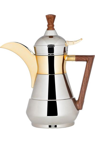 ALSAIF Thermos (Dallah Sulaiman 2) Steel 0.35 Liters Silver And Gold