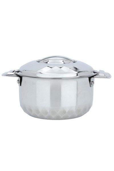 ALSAIF Steel Container 1000 Ml Ribbed Silver