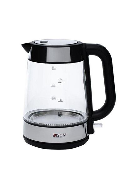 ALSAIF Electric F 625 Kettle Glass 2200 Watt 1.7 Liter Transparent Black