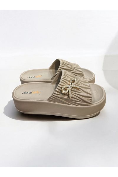 SHOUGO Wedge Heel 5 cm Pool Beach Daily Comfortable and Light Non-Slip Women Slippers