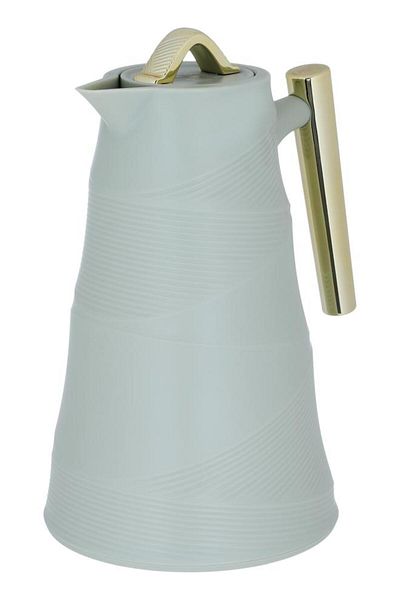 ALSAIF Bamboo Glass Thermos 1 Liter Plastic Body Pistachio Green