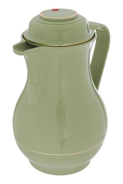 ALSAIF Rotpunkt Glass Thermos 1.2 Liters Plastic Body Green