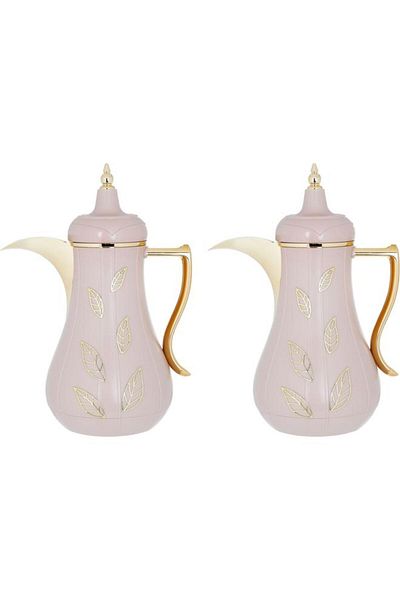 ALSAIF Plastic (Salma) Thermos Set 1 Liter 2 Pieces Dark Pink
