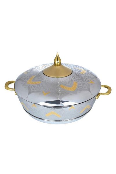 ALSAIF Steel Food Container 9 Liter Silver Gold