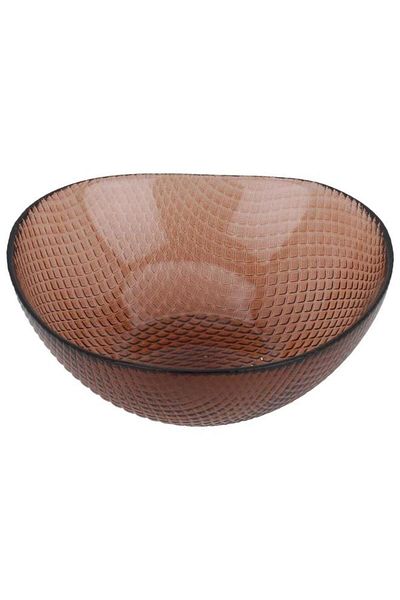 ALSAIF Glass Serving Bowl 16X16X5 Cm Dark Pink
