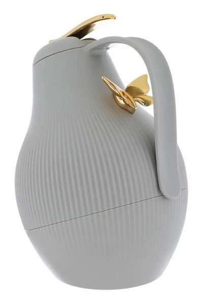 ALSAIF Dora Plastic Thermos 1 Liter Gold Gray Butterfly