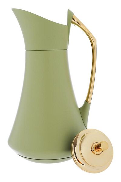 ALSAIF Plastic Thermos Set (Karma) 1 Liter 2 Pieces Olive Green