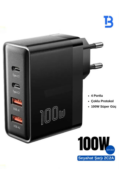 Tech&bello accessories Bt-03 100w 4 Port Usb Type-c Hızlı Şarj Adaptörü