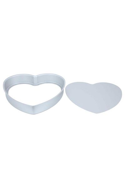 ALSAIF Aluminum Cake Mold 12X2 Inch Heart Silver