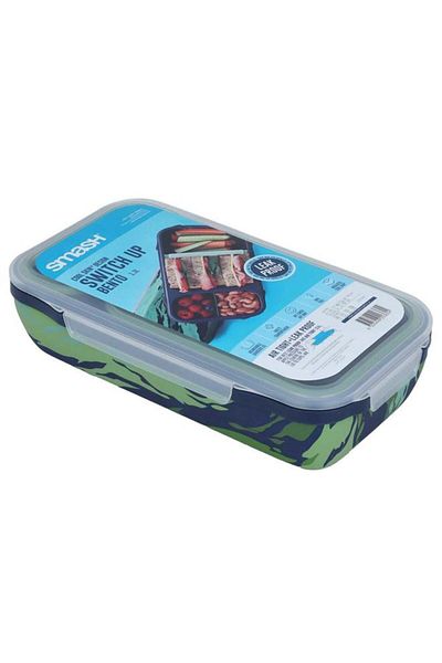 ALSAIF Plastic Lunch Box 1.3 L/43.9 Inch Divided Rectangle Colored