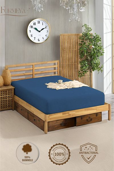 Formeya Spannbettlaken aus 100 % Baumwolle, für Einzel-/Doppelbett, gekämmtes Spannbettlaken