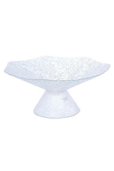 ALSAIF Glass Dessert Serving Stand With Base 30 X 30 X 12 Cm Transparent