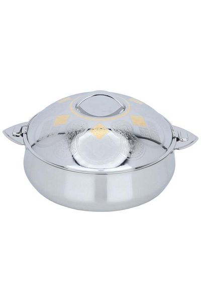 ALSAIF Lama Steel Food Container 3000 Ml Indian Gilded Silver