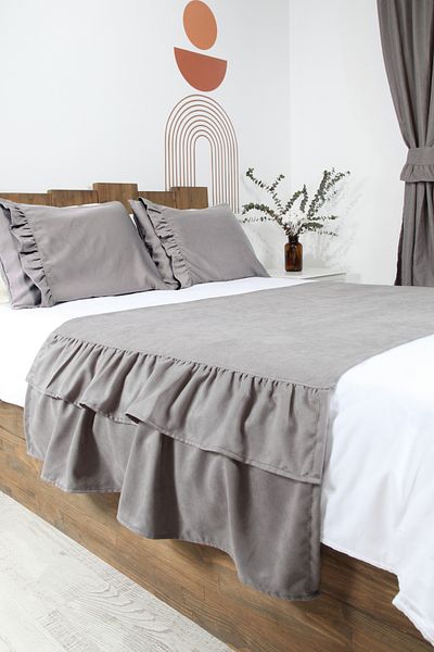 cotton maison Poly Bed Runner Set Frilly 80X280 cm