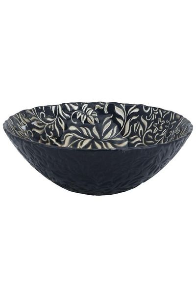 ALSAIF Glass Serving Bowl 15X15X6 Cm Blue