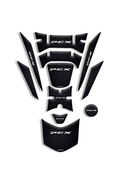 MOTOSEPETİM PCX TANK PAD SET (2018-2020) UYUMLU 3D PCX 125-150 UYUMLU 06