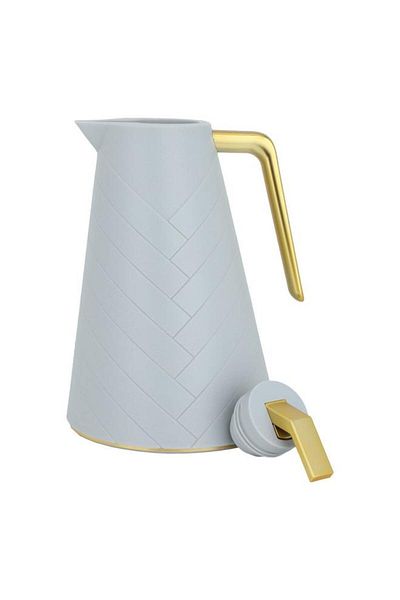 ALSAIF Glass Thermos 1 Liter Plastic Body Light Grey