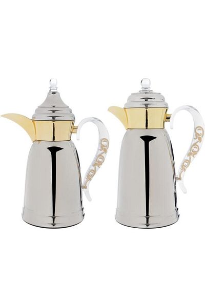 ALSAIF Qamar Stainless Steel Thermos Set 0.7/1 Liter Silver