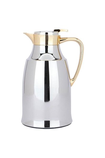 ALSAIF Al Diriyah Steel Thermos 1.3 Liters Golden Silver