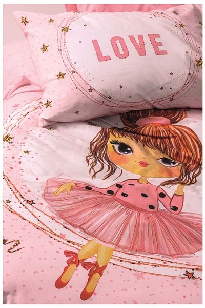 Cotton Box Ranforce Junior Single Duvet Cover Set - Elasticated, Sheeted - Jerry Pink