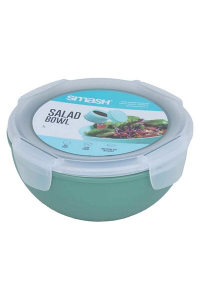 ALSAIF Plastic Food Container 1 Liter Deep With Lid Green