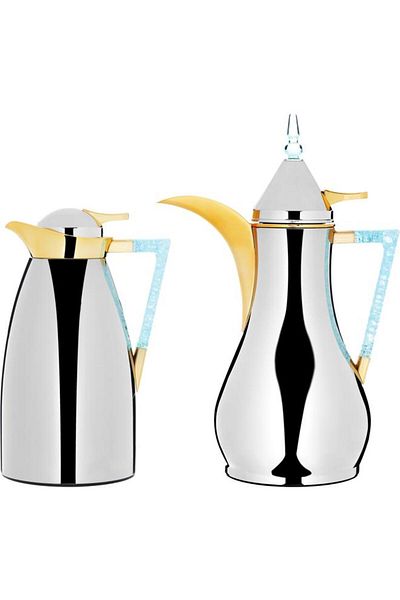 ALSAIF Maha Steel Thermos Set 2 Pieces 1/1 Liter Silver